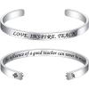 M MOOHAM Bracelets for Women – Engraved Quote Inspirational Bracelet Birthday Christmas Funny Gifts for Best Friend, Daughter, Son, Sister, Niece, Mom, Coworkers, Stainless Steel Jewelry(The influence of a good teacher can never be erased)