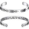 M MOOHAM Bracelets for Women – Engraved Quote Inspirational Bracelet Birthday Christmas Funny Gifts for Best Friend, Daughter, Son, Sister, Niece, Mom, Coworkers, Stainless Steel Jewelry(“Sisters-Sisters help each other through the big things  and cherish together…)