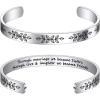 M MOOHAM Bracelets for Women – Engraved Quote Inspirational Bracelet Birthday Christmas Funny Gifts for Best Friend, Daughter, Son, Sister, Niece, Mom, Coworkers, Stainless Steel Jewelry(Wedding gifts-Through marriage we became sisters  through love & laughter we became friends(8mm))