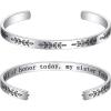 M MOOHAM Bracelets for Women – Engraved Quote Inspirational Bracelet Birthday Christmas Funny Gifts for Best Friend, Daughter, Son, Sister, Niece, Mom, Coworkers, Stainless Steel Jewelry(Wedding gifts-My maid of honor today  my sister forever)