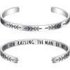M MOOHAM Bracelets for Women – Engraved Quote Inspirational Bracelet Birthday Christmas Funny Gifts for Best Friend, Daughter, Son, Sister, Niece, Mom, Coworkers, Stainless Steel Jewelry(Wedding gifts-Thank you for raising the man of my dreams)