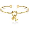 M MOOHAM Christmas Gifts for Women Teen Girls – Knot Initial Bracelets for Women, Bridesmaid Gifts Bridesmaids Proposal Gift Dainty Knot Letter A-Z Heart Initial Bracelet Jewelry Friendship Bracelets(L’)