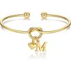 M MOOHAM Christmas Gifts for Women Teen Girls – Knot Initial Bracelets for Women, Bridesmaid Gifts Bridesmaids Proposal Gift Dainty Knot Letter A-Z Heart Initial Bracelet Jewelry Friendship Bracelets(M)