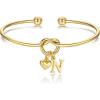 M MOOHAM Christmas Gifts for Women Teen Girls – Knot Initial Bracelets for Women, Bridesmaid Gifts Bridesmaids Proposal Gift Dainty Knot Letter A-Z Heart Initial Bracelet Jewelry Friendship Bracelets(N)