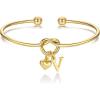 M MOOHAM Christmas Gifts for Women Teen Girls – Knot Initial Bracelets for Women, Bridesmaid Gifts Bridesmaids Proposal Gift Dainty Knot Letter A-Z Heart Initial Bracelet Jewelry Friendship Bracelets(V)