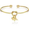 M MOOHAM Christmas Gifts for Women Teen Girls – Knot Initial Bracelets for Women, Bridesmaid Gifts Bridesmaids Proposal Gift Dainty Knot Letter A-Z Heart Initial Bracelet Jewelry Friendship Bracelets(A’)