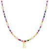M MOOHAM Colorful Initial Necklaces for Girls Women Kids – Christmas Stocking Stuffers Beaded Pearl Choker Necklace for Women Teen Girl Gifts Trendy Personalized Letter Birthday Gifts Kids Jewelry(E)