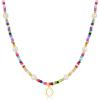 M MOOHAM Colorful Initial Necklaces for Girls Women Kids – Christmas Stocking Stuffers Beaded Pearl Choker Necklace for Women Teen Girl Gifts Trendy Personalized Letter Birthday Gifts Kids Jewelry(O)