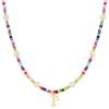 M MOOHAM Colorful Initial Necklaces for Girls Women Kids – Christmas Stocking Stuffers Beaded Pearl Choker Necklace for Women Teen Girl Gifts Trendy Personalized Letter Birthday Gifts Kids Jewelry(P)