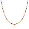 M MOOHAM Colorful Initial Necklaces for Girls Women Kids – Christmas Stocking Stuffers Beaded Pearl Choker Necklace for Women Teen Girl Gifts Trendy Personalized Letter Birthday Gifts Kids Jewelry(Y)