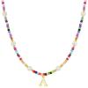 M MOOHAM Colorful Initial Necklaces for Girls Women Kids – Christmas Stocking Stuffers Beaded Pearl Choker Necklace for Women Teen Girl Gifts Trendy Personalized Letter Birthday Gifts Kids Jewelry(A)