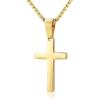 M MOOHAM Cross Necklace for Men – Stainless Steel Silver Gold Black Plain Cross Pendant Necklace Simple Jewelry Gifts, 16-24 Inches Chain(Gold: Cross Pendant 1.2″*0.7″)