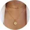 M MOOHAM Dainty Gold Necklace for Women – 18K Gold Plated Initial Necklaces for Women Trendy | Personalized Cute Initial Necklace | Layered Gold Jewelry for Women(Gold)