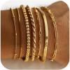 M MOOHAM Gold Bracelets for Women – 14K Real Gold Plated Beaded Bracelets Set Rope Paperclip Chain Stackable Bracelet Non Tarnish, Friendship Birthday Jewelry Gifts for Women Teen(14K Gold Plated)