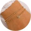 M MOOHAM Gold Initial Bracelet for Women – Dainty Layered Personalized Bracelet Gold Jewelry Birthday Gifts for Women