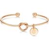M MOOHAM Gold Initial Bracelets Gifts for Women Teen Girls – Dainty Tie the Knot Letter A-Z Initial Bracelet for Women Gold Cuff Bracelet for Womens Jewelry Personalized Bridesmaid Proposal Gifts(G – Rose Gold)