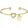 M MOOHAM Gold Initial Bracelets Gifts for Women Teen Girls – Dainty Tie the Knot Letter A-Z Initial Bracelet for Women Gold Cuff Bracelet for Womens Jewelry Personalized Bridesmaid Proposal Gifts(G – Gold)