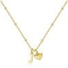 M MOOHAM Heart Initial Necklace for Women Girls – 14K Gold Plated Letter A-Z Pendant Necklace Dainty Heart Necklaces Tiny Initial Necklaces Birthday Gifts for Women Jewelry(J)