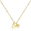 M MOOHAM Heart Initial Necklace for Women Girls – 14K Gold Plated Letter A-Z Pendant Necklace Dainty Heart Necklaces Tiny Initial Necklaces Birthday Gifts for Women Jewelry(D)