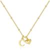 M MOOHAM Heart Initial Necklace for Women Girls – 14K Gold Plated Letter A-Z Pendant Necklace Dainty Heart Necklaces Tiny Initial Necklaces Birthday Gifts for Women Jewelry(C)