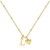 M MOOHAM Heart Initial Necklace for Women Girls – 14K Gold Plated Letter A-Z Pendant Necklace Dainty Heart Necklaces Tiny Initial Necklaces Birthday Gifts for Women Jewelry(L)