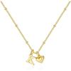 M MOOHAM Heart Initial Necklace for Women Girls – 14K Gold Plated Letter A-Z Pendant Necklace Dainty Heart Necklaces Tiny Initial Necklaces Birthday Gifts for Women Jewelry(K)