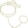M MOOHAM Initial Hand Chain for Women – Dainty Gold Ring Bracelet Hand Chain for Women Trendy, Letter A-Z Initial Link Charm Bracelets Personalized Gold Jewelry Gifts(G)