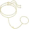 M MOOHAM Initial Hand Chain for Women – Dainty Gold Ring Bracelet Hand Chain for Women Trendy, Letter A-Z Initial Link Charm Bracelets Personalized Gold Jewelry Gifts(P)
