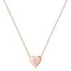 M MOOHAM Initial Heart Necklace for Girls Women, Dainty Cubic Zirconia Initial Heart Pendant Necklace for Women Girls Jewelry Gifts(Rose Gold)