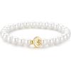 M MOOHAM Pearl Initial Bracelet for Women – Dainty Beaded Charm Bracelets for Women Trendy Charm Letter A-Z Personalized Pearl Jewelry Gifts(C)