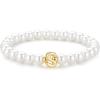 M MOOHAM Pearl Initial Bracelet for Women – Dainty Beaded Charm Bracelets for Women Trendy Charm Letter A-Z Personalized Pearl Jewelry Gifts(S)