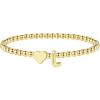 M MOOHAM Stocking Stuffers for Teen Girls Women – Dainty Gold Initial Beaded Bracelets for Women Trendy, Charm Letter A-Z Personalized Bracelet Jewelry Kids Christmas Gifts(L)