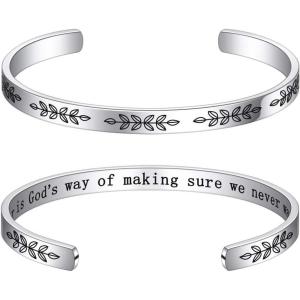 M MOOHAM Bracelets for Women – Engraved Quote Inspirational Bracelet Birthday Christmas Funny Gifts for Best Friend, Daughter, Son, Sister, Niece, Mom, Coworkers, Stainless Steel Jewelry(“Sisters-A sister is god’s way of making sure we never walk alone)