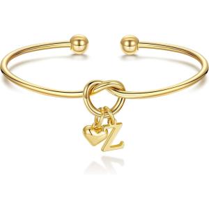 M MOOHAM Christmas Gifts for Women Teen Girls – Knot Initial Bracelets for Women, Bridesmaid Gifts Bridesmaids Proposal Gift Dainty Knot Letter A-Z Heart Initial Bracelet Jewelry Friendship Bracelets(Z)