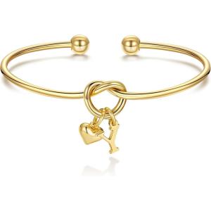 M MOOHAM Christmas Gifts for Women Teen Girls – Knot Initial Bracelets for Women, Bridesmaid Gifts Bridesmaids Proposal Gift Dainty Knot Letter A-Z Heart Initial Bracelet Jewelry Friendship Bracelets(Y)