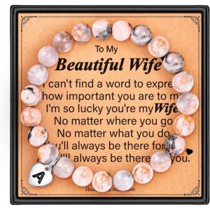 M MOOHAM Wife Christmas Gifts from Husband – Initial Bracelets for Women Birthday Gifts for Wife Bracelets for Wife Valentines Day Gifts for Wife Christmas Gifts for Wife from Husband