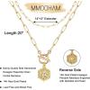 M MOOHAM Dainty Gold Initial Necklaces for Women, Paperclip Chain Necklace Gold Necklace for Women Jewelry Simple Cute Hexagon Letter Pendant Initial A Necklace 14K Gold Chain Necklaces for Women