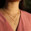 M MOOHAM Gold Initial Necklaces for Women, 14K Real Gold Plated Layered Initial Necklace Hexagon Pendant Toggle Clasp Layering Gold Chain Necklaces for Women Gold Layered Choker Necklaces for Women