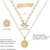 M MOOHAM Gold Necklace for Women Gifts – 14K Gold Necklace Set Initial Necklace Gold Necklace Non Tarnish Gold Necklaces for Women Gold Jewelry for Women Layered Gold Necklace