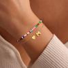M MOOHAM Initial Bracelets for Women – 14K Gold Plated Dainty Heart Letter A-Z Bracelet Colorful Beaded Initial Bracelet Layered Bracelets Jewelry Gifts for Women Lover Bridesmaids Friends(L)