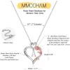 M MOOHAM Necklaces for Women Gifts -Rose Heart Initial Pendant Necklaces for WomenJewelry Christmas Valentines Anniversary Birthday Gifts for Her Mom Wife Girlfriend Daughter