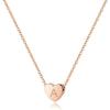 M MOOHAM Stocking Stuffers for Teen Girls Women – Heart Initial Necklace Gifts for Girls Women, 925 Sterling Silver Tiny Letter Necklace Birthday Christmas Gift for Kids Teen Girl Jewelry(Rose Gold)