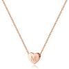 M MOOHAM Stocking Stuffers for Teen Girls Women – Heart Initial Necklace Gifts for Girls Women, 925 Sterling Silver Tiny Letter Necklace Birthday Christmas Gift for Kids Teen Girl Jewelry(Rose Gold)