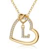 M MOOHAM Stocking Stuffers for Teen Girls Women – Heart Initial Necklaces for Girls Teen Women, Cubic Zirconia Heart Pendant Necklace, Dainty Initial Necklace Letter A – Z Jewelry Christmas Gifts(14K-Gold-Plated)