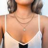 MOOHAM Layered Initial Necklaces – 14K Real Gold Plated Layered Necklace Initial Necklace Paperclip Chain for Women