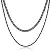 M MOOHAM Black Chain for Men Neckalces, Cuban Link Chain for Men Rope Chains for Men Gifts Black Chain Black Necklace Stainless Steel Chains for Men Jewelry