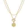 M MOOHAM Dainty Gold Initial Necklaces for Women, Paperclip Chain Necklace Gold Necklace for Women Jewelry Simple Cute Hexagon Letter Pendant Initial A Necklace 14K Gold Chain Necklaces for Women