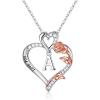 M MOOHAM Necklaces for Women Gifts -Rose Heart Initial Pendant Necklaces for WomenJewelry Christmas Valentines Anniversary Birthday Gifts for Her Mom Wife Girlfriend Daughter