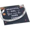 M MOOHAM Bracelets for Women Girls, Mantra Bracelet Funny Inspirational Jewelry Gifts for Best Friend, Mom, Daughter, Son, Sister, Niece Birthday Mothers Day Present Come Gift Box(Beautiful girls  you can do hard things!)