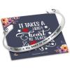 M MOOHAM Bracelets for Women Girls, Quote Mantra Bracelet Funny Inspirational Jewelry Gifts for Best Friend, Mom, Daughter, Son, Sister, Niece Birthday Mothers Day Present Come Gift Box(It takes a big heart to teach little minds)